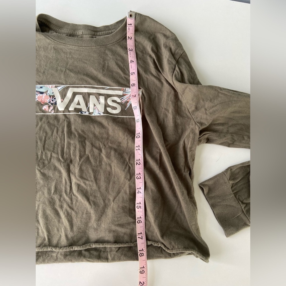 Vans tropical graphic long sleeve crop t shirt Size XL - Picture 4 of 6